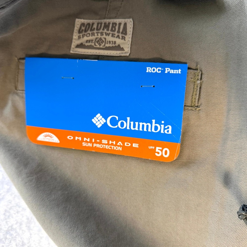 Columbia Mens ROC Pant Relaxed Fit Tan Cargo Sz 40x32 UPF 50 New With Tags - Picture 9 of 12